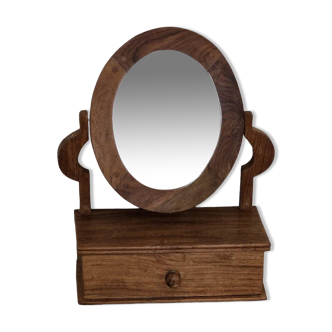 Miroir de coiffeuse pivotant en bois