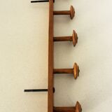 Wooden coat rack 5 hooks early twentieth