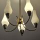 Swedish designer, chandelier, brass, glass, Sweden, 1950s