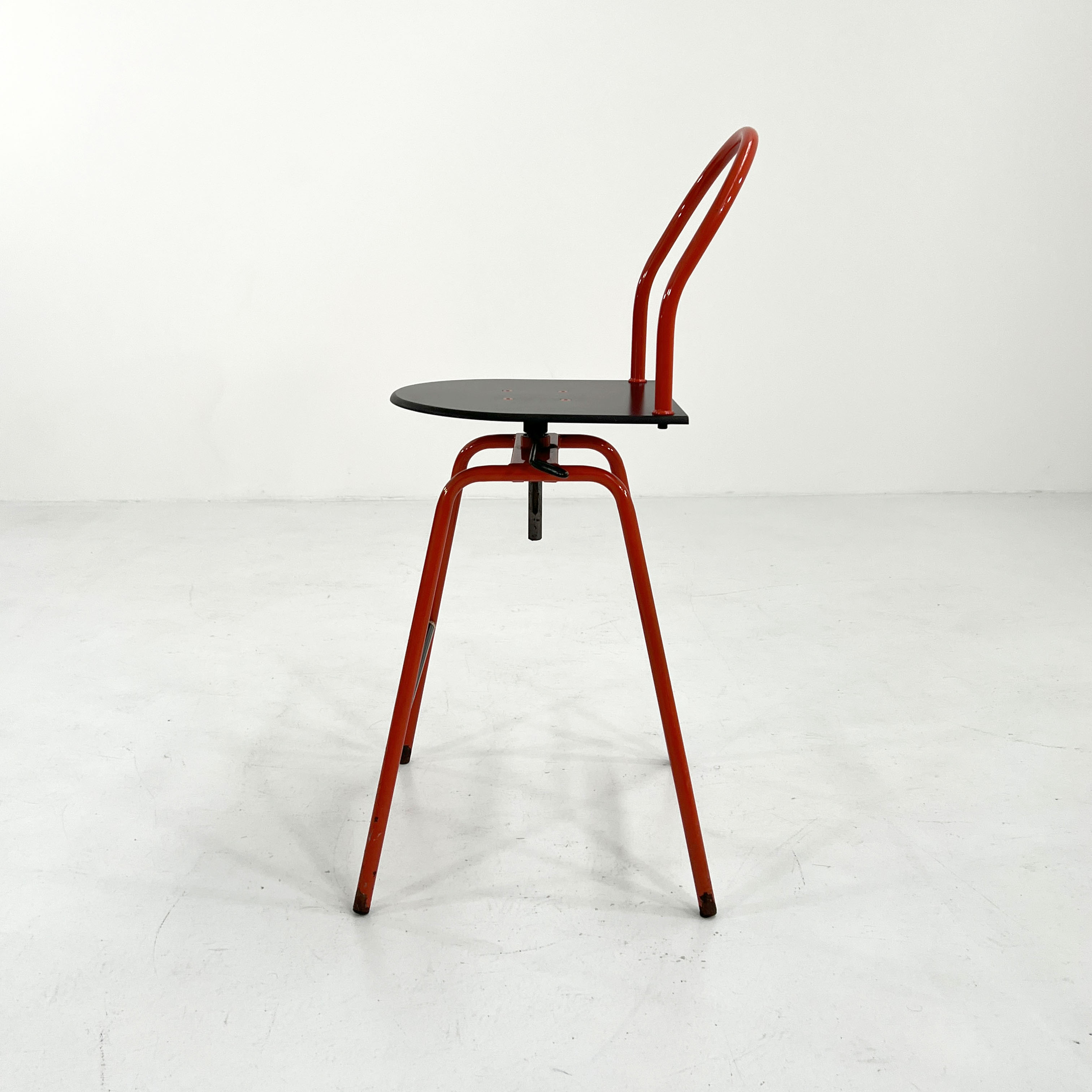 Adjustable and Swivel Bar Stool Il Bottone by Paolo Parigi for Heron Parigi, 1980