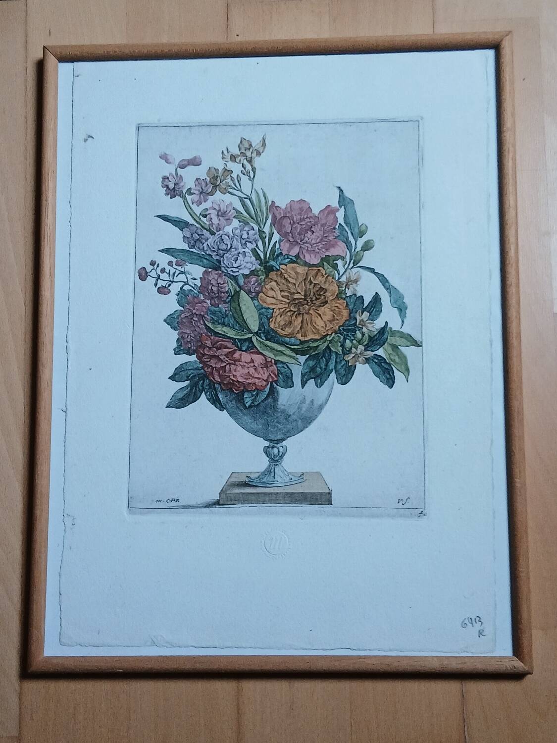 Vintage Botanical Engraving - Louvre Museum Edition - 18th Century Bouquet