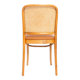 Thonet chair in rattan, camel faux leather and wood - 1960s