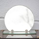 Miroir art déco, miroir à poser, miroir glace, miroir de courtoisie, boudoir, miroir biseauté, 30's