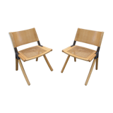 Scandinavian chairs with metal brace