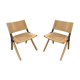 Paire de chaises scandinaves avec croisillon métal