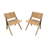 Paire de chaises scandinaves avec croisillon métal