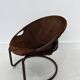 Fauteuil boule vintage en daim par Lusch & Co., 1970s