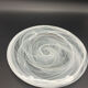 Large glass plate "Smoke Swirls" – white decor, Ø 35 cm
