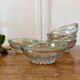 Lot de 7 coupes en verre granité vert et or vintage