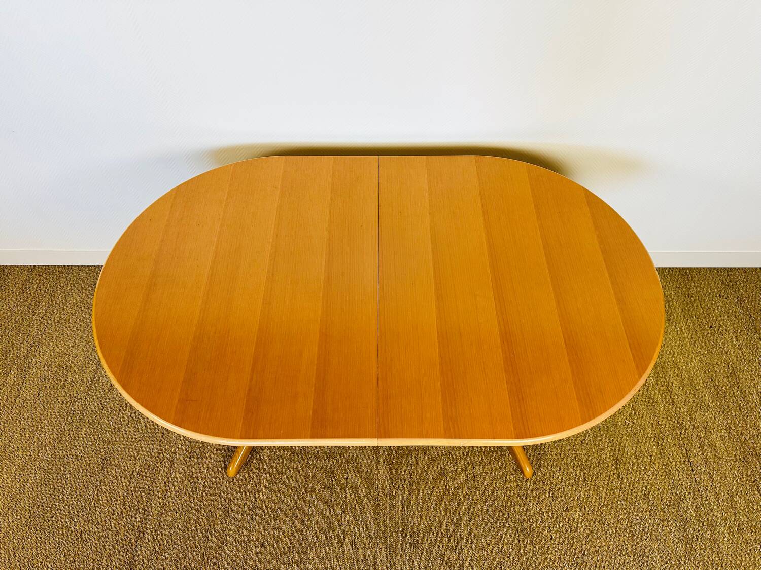 Vintage oval dining room table with extension