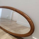 Grand miroir ovale vintage scandinave
