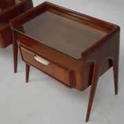 Paire de tables de chevet italiennes Mid-Century Modern, années 1950.