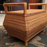Rattan bench chest 1970-1980