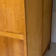 Vintage wardrobe with compass feet, sliding doors