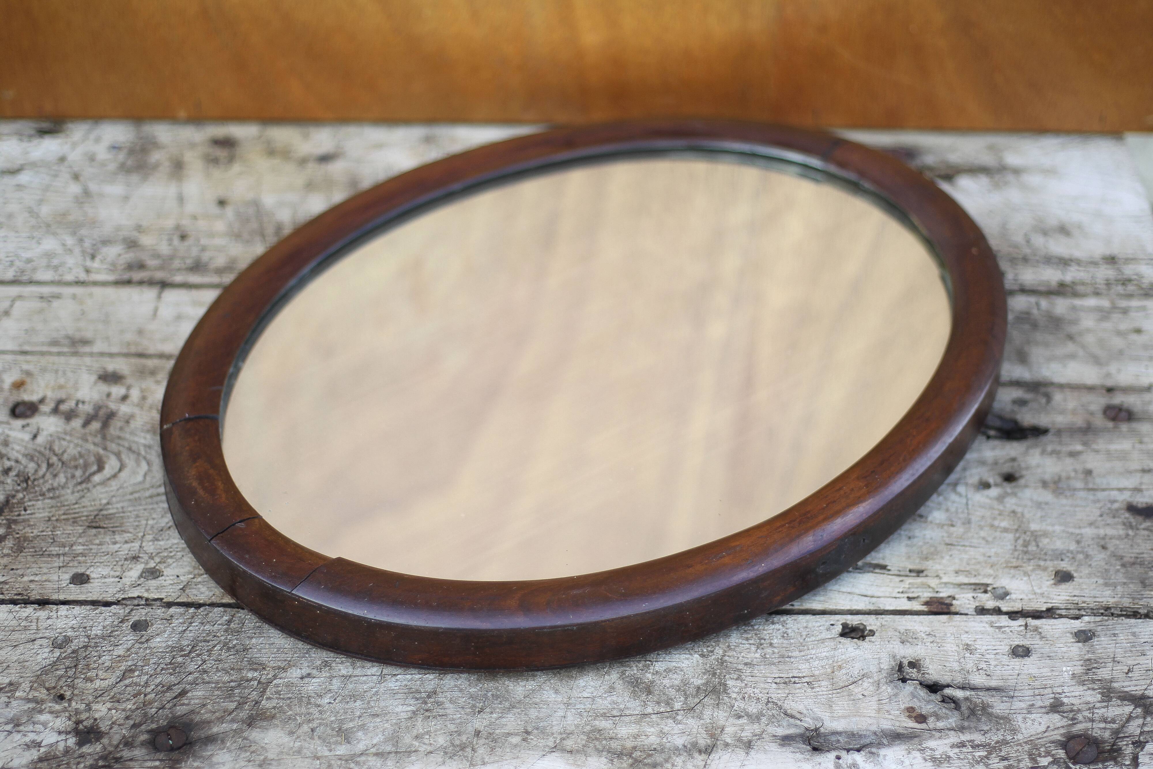 Vintage mirror, wall mirror, oval mirror, old dressing table mirror