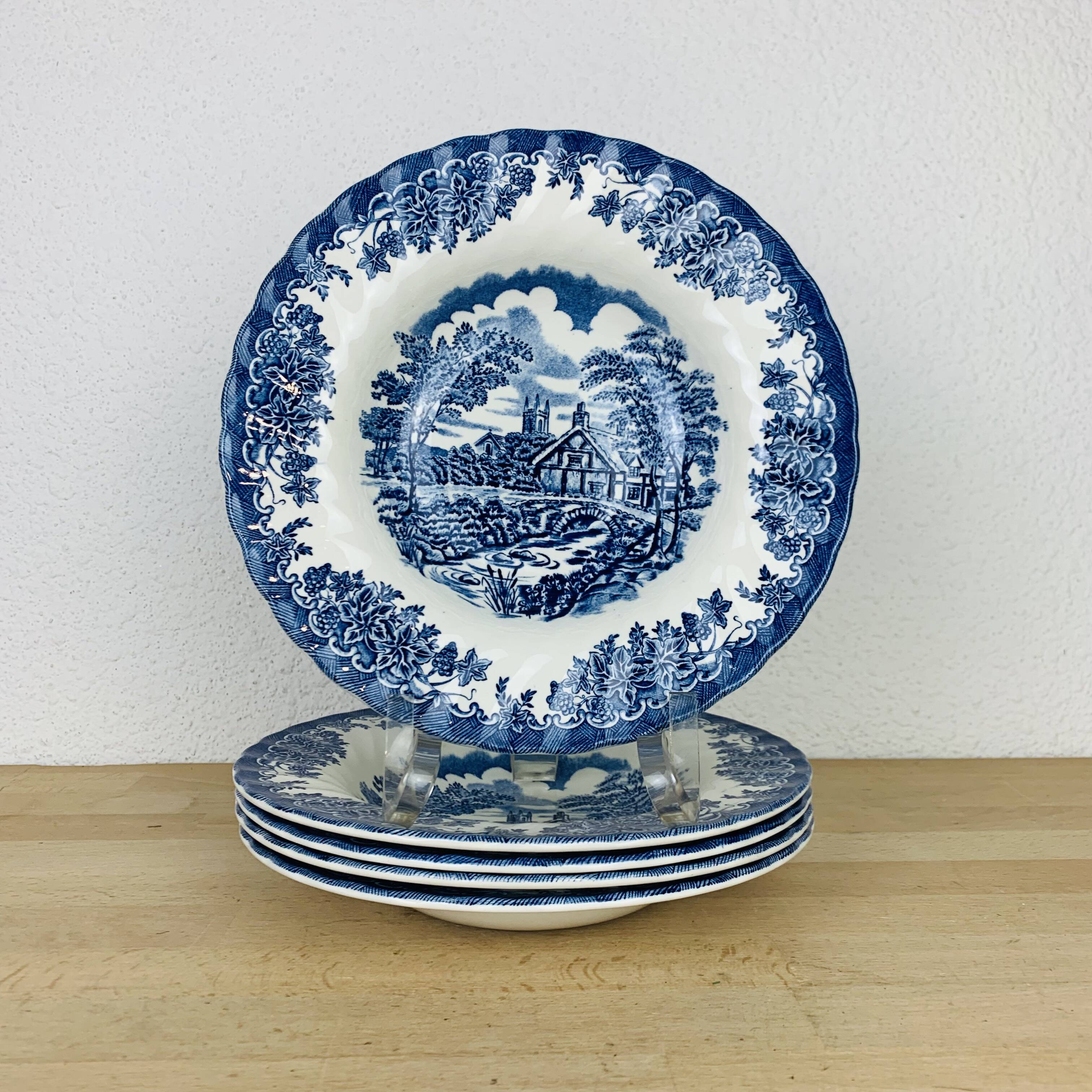 5 Myott The Brook English ironstone soup plates