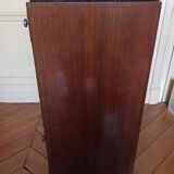 Vintage bedside table from the 30s/40s, walnut, marble