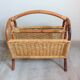 Magazine holder in rattan and braided wicker / vintage 60s-70s