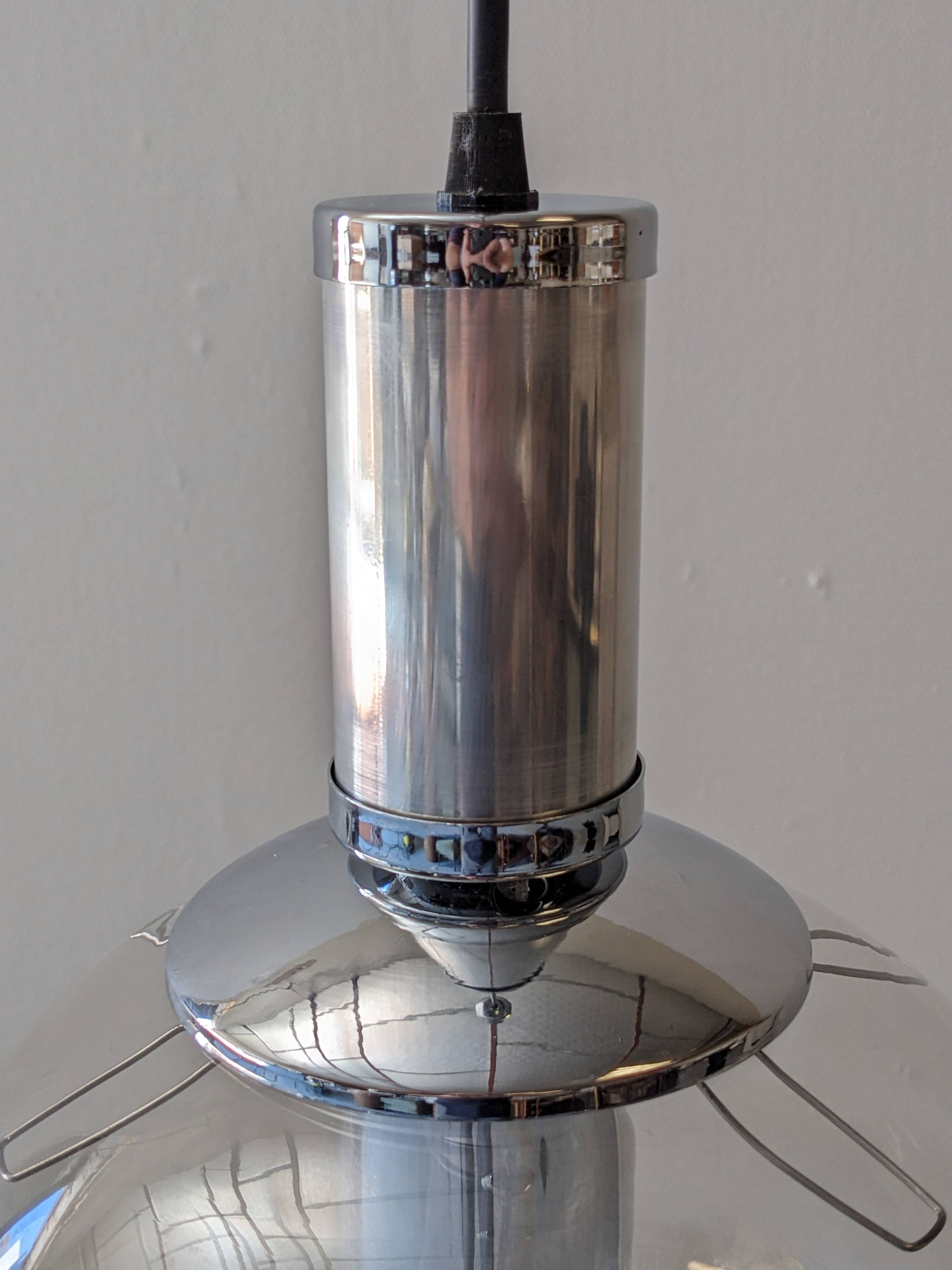 Glass ball pendant light by See Delmas, France circa 1970