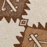 3x11 Brown Beige Persian Kilim Runner Rug, 107x333Cm