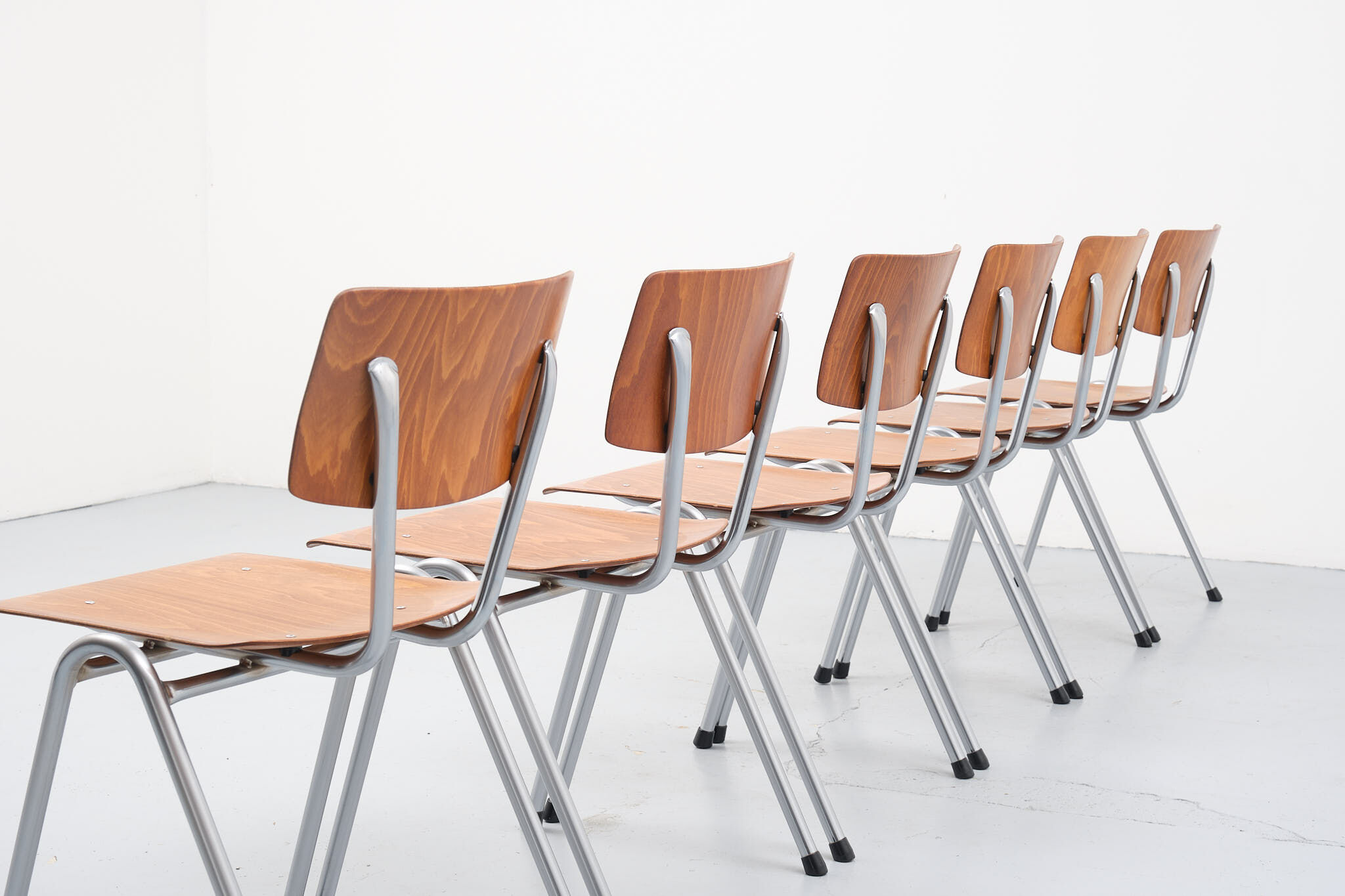 Vintage chair eromes oak chrome