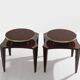 Alberto Pinto paire de tables d’appoint wengé et laiton 1990