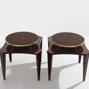 Alberto Pinto pair of wenge and brass side tables 1990