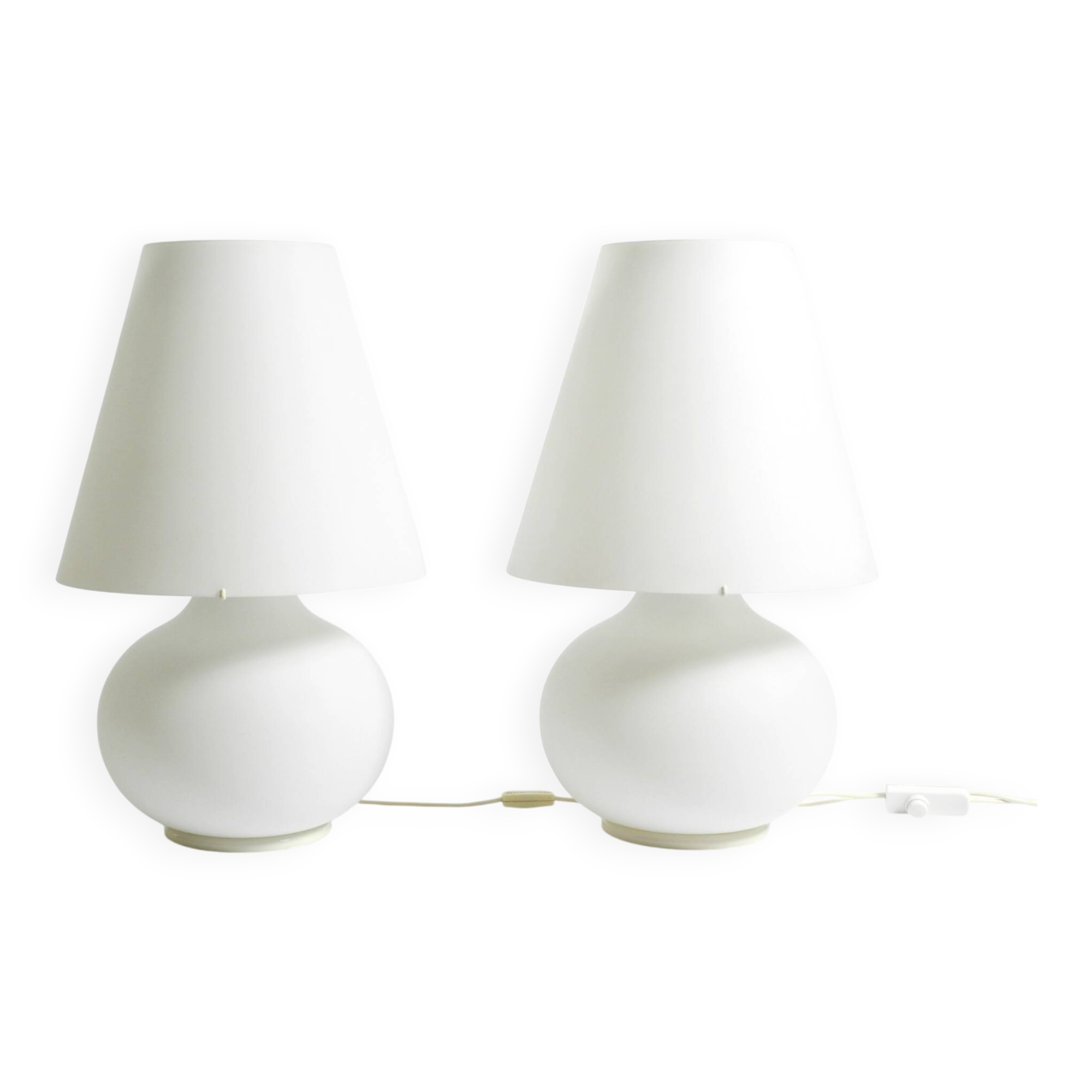 Lampes de table Leucos Paralume originales des années 1980, fabriquées en Italie | hauteur