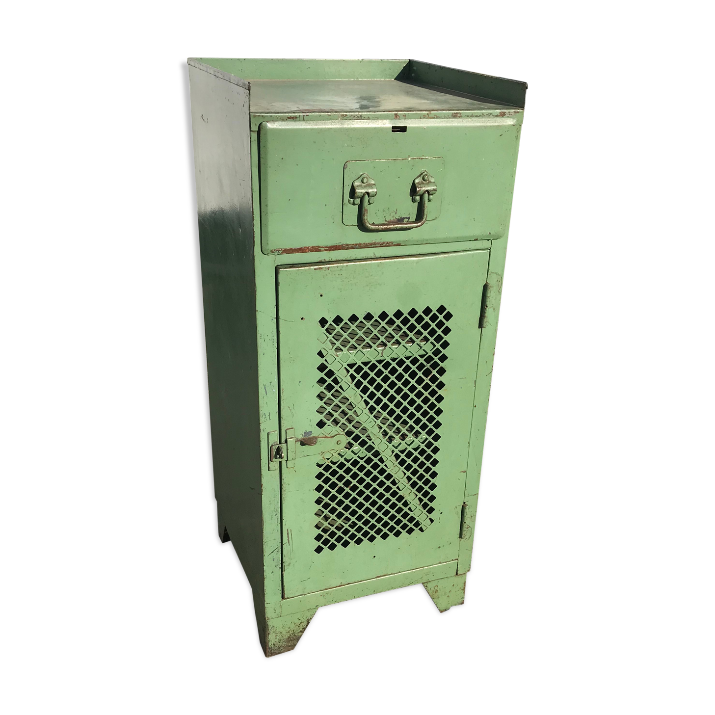 Green metal industrial furniture