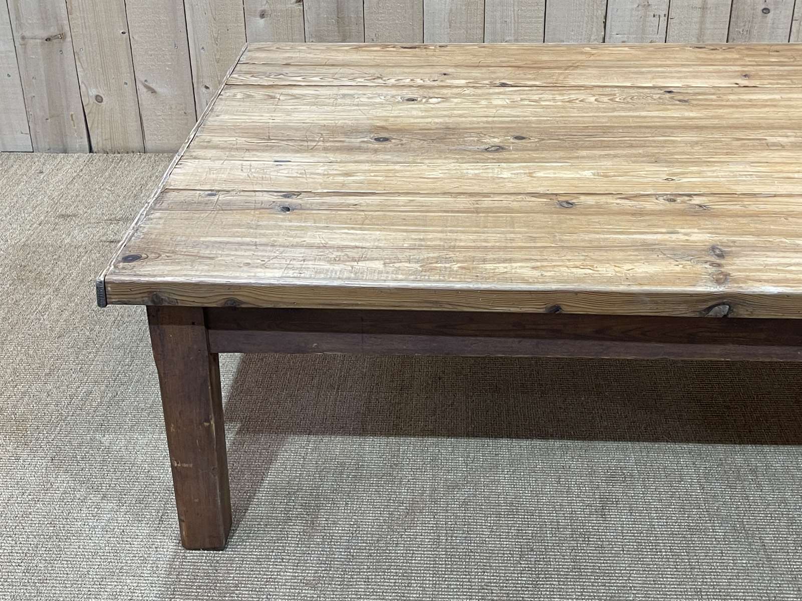Large 1930s pitch pine coffee table