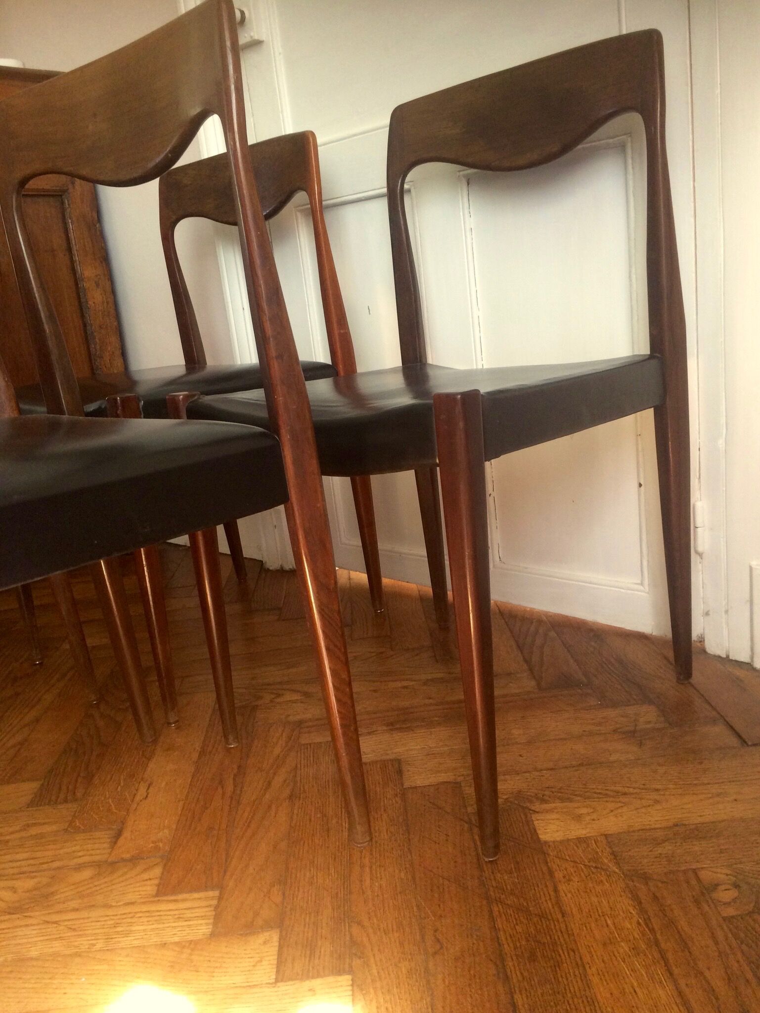 Series of four Scandinavian type chairs