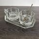 Art Deco Condiment Set in Moulded Crystal