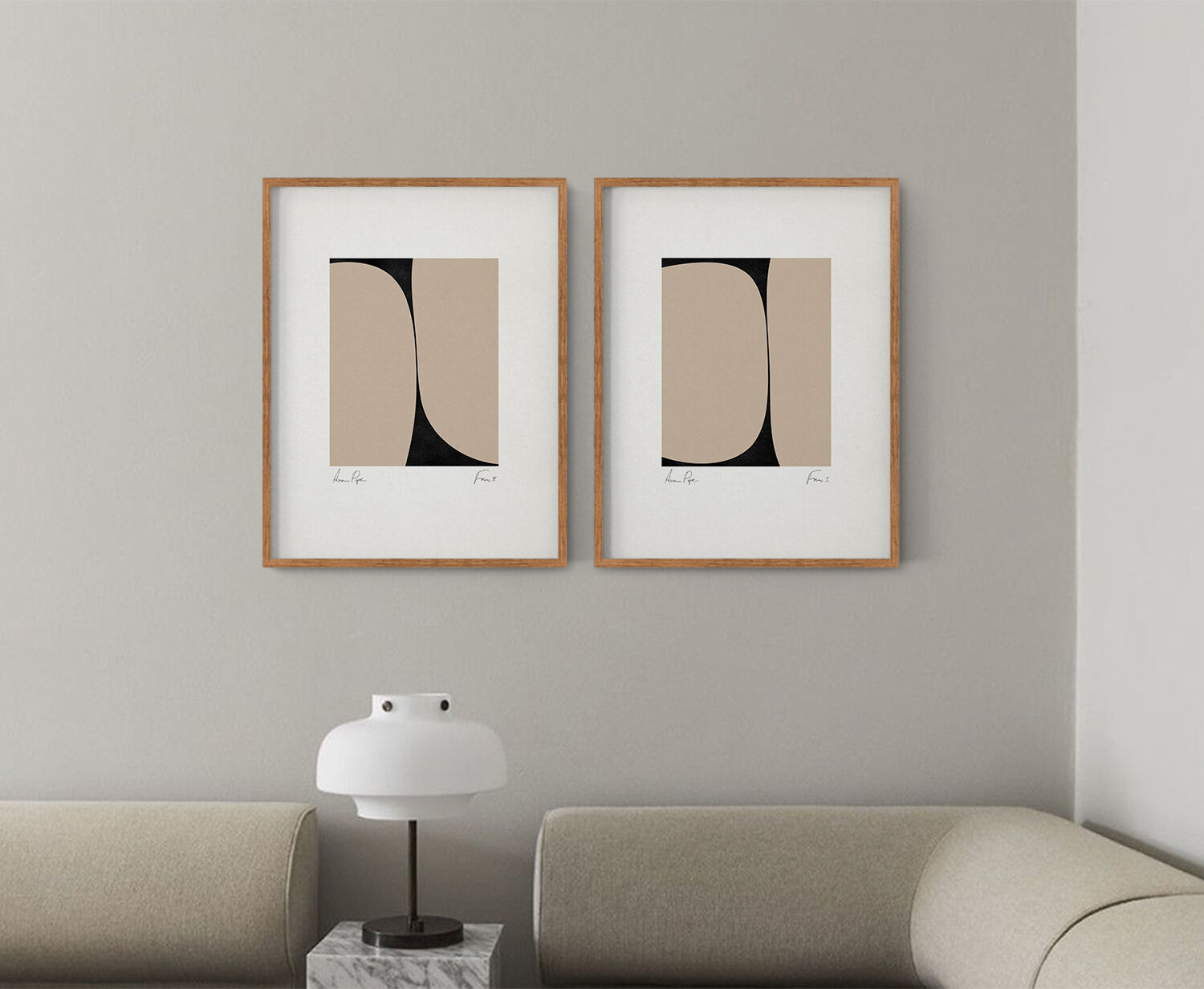 Paire d’impressions de giclée, ensemble d’art mural abstrait de deux, a3