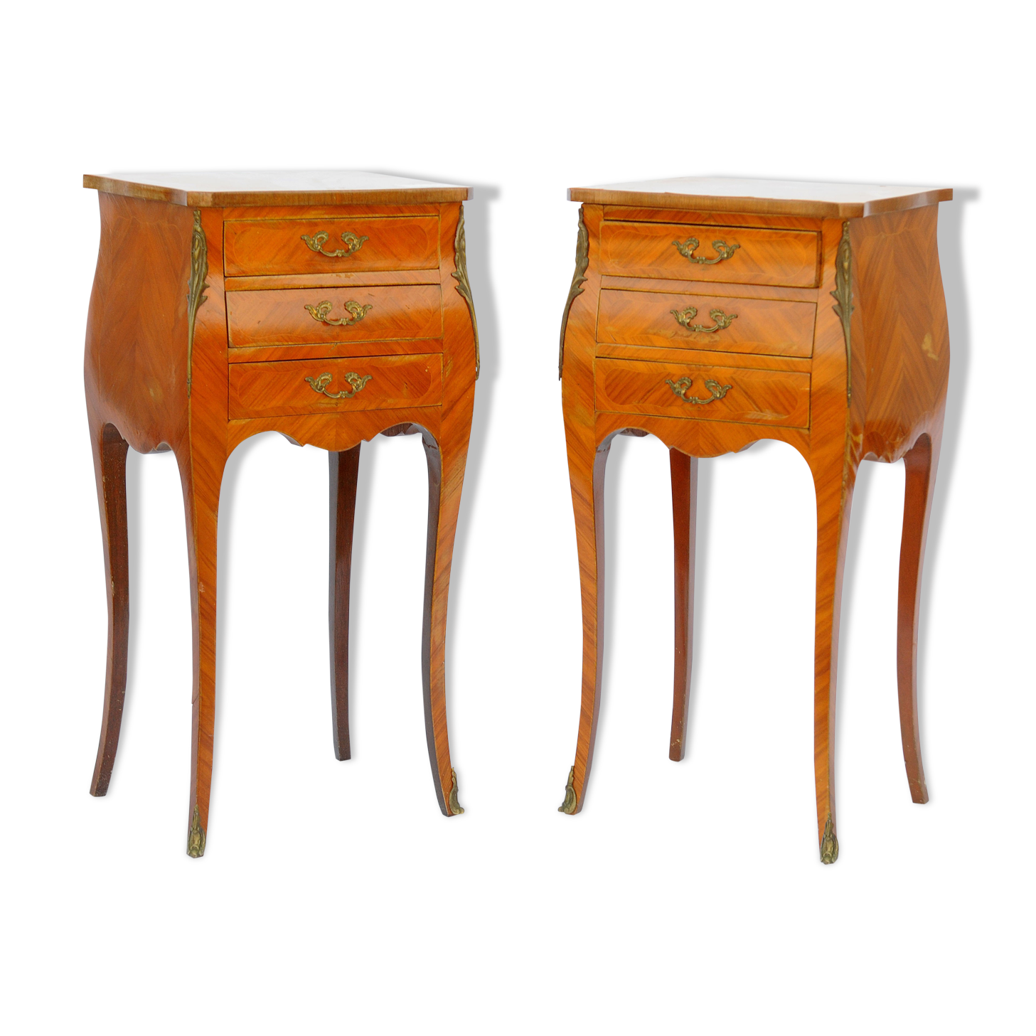 Pair of bedsides in rosewood marquetry