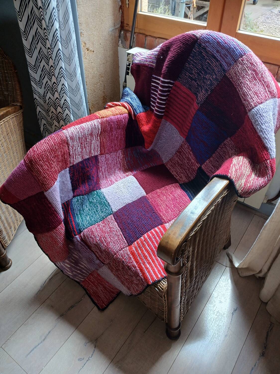 Patchwork wool blanket