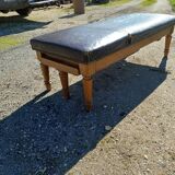 Doctor's bench oak and leather 19th