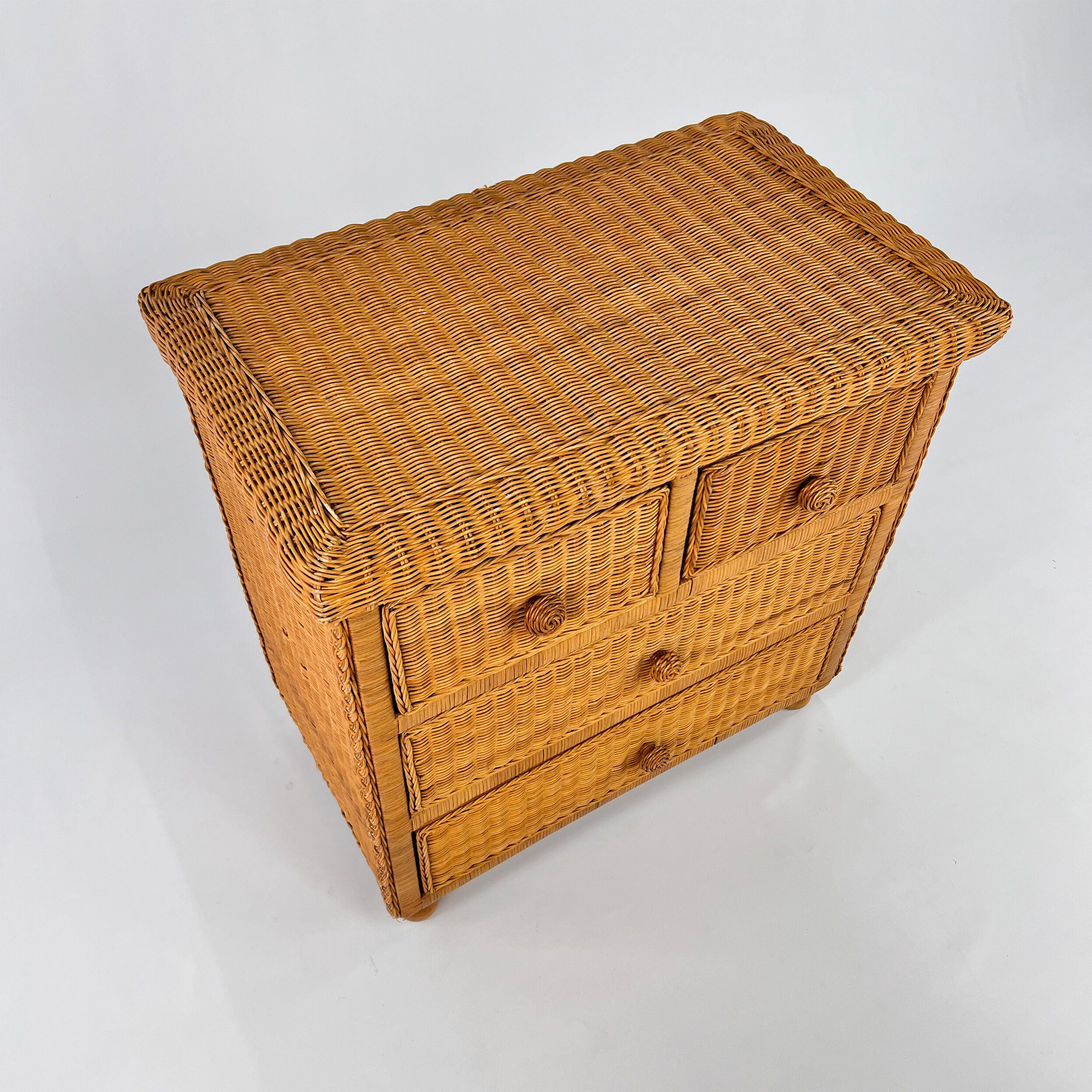 Vintage rattan chest of drawers 1970s