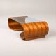Sculptural coffee table in wood and glass — circa 1970