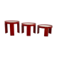Lot de 3 tables gigognes rouges par Gianfranco Frattini pour Cassina, 1970