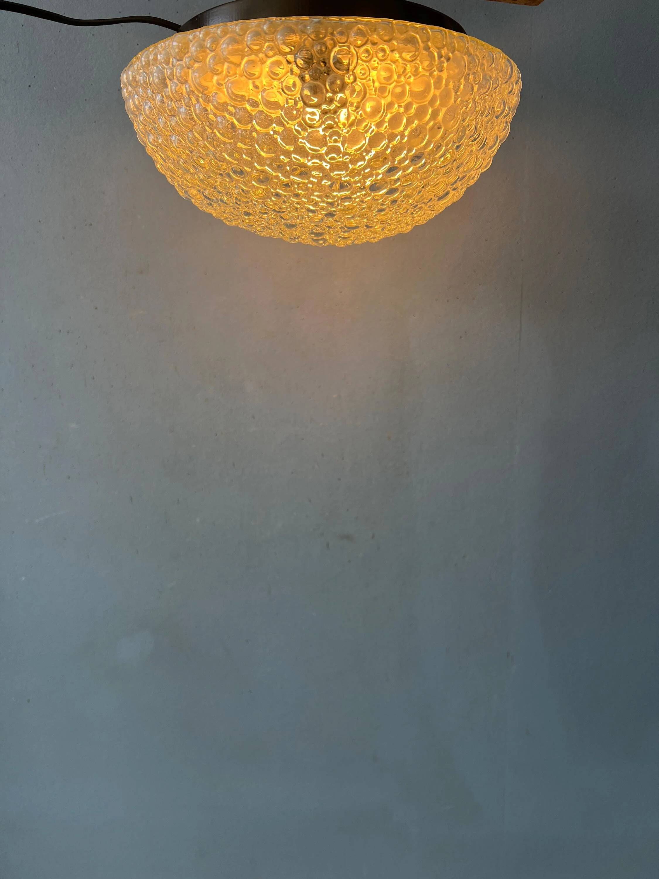 Vintage glass ceiling light by Helena Tynell for Glashütte Limburg