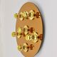 Fontana Arte Style Mirror in Gilded Bronze Glass Ceiling Light or Wall Sconce, Italy, 1970s