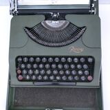 Rooy portable typewriter 1950s khaki metal