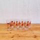 Set of 8 vintage bird pattern orangeade glasses