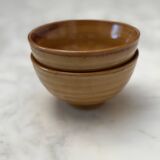 set of 2 small glazed stoneware bowls
