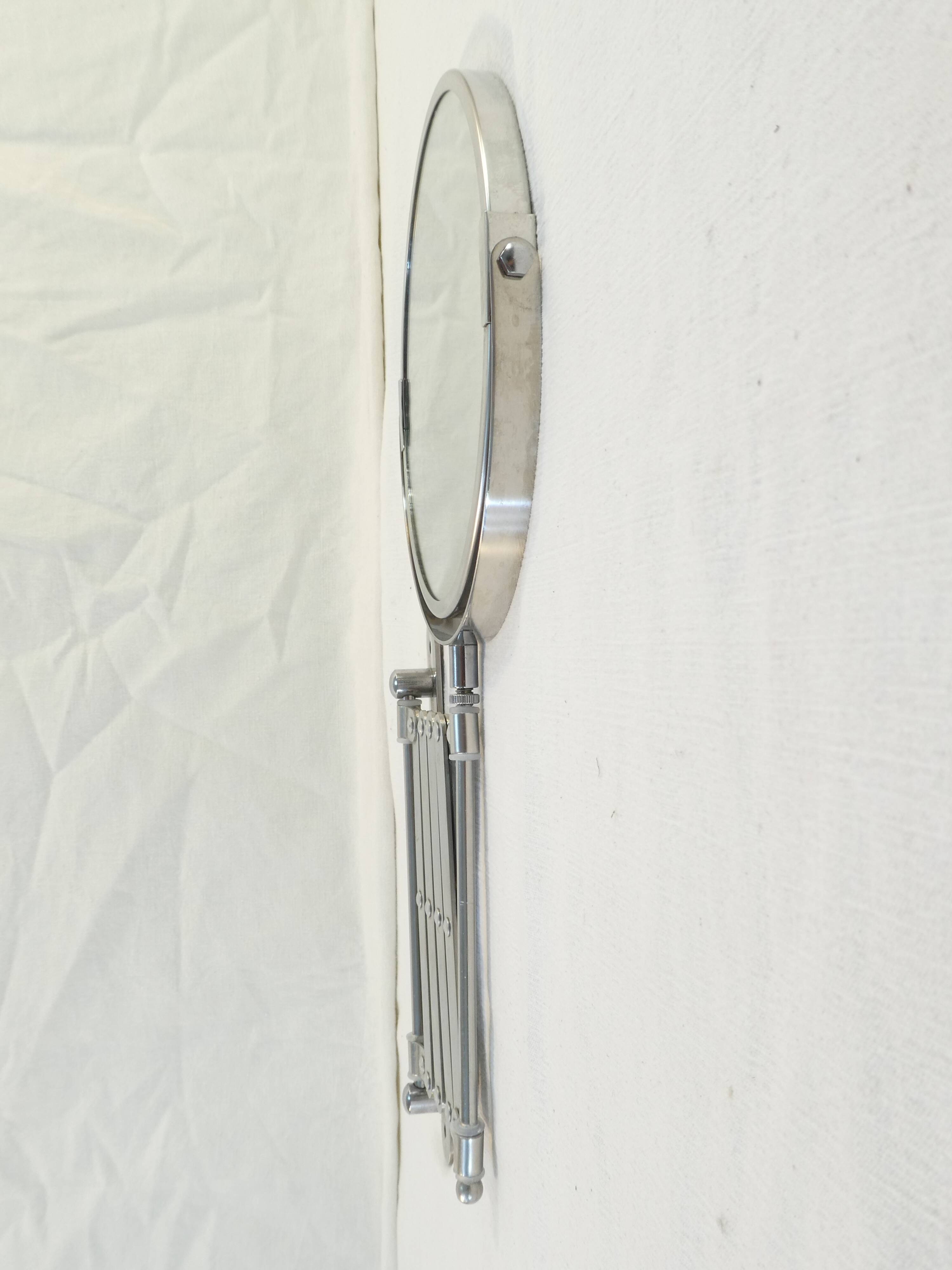 Vintage metal accordion wall mirror