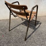 Fauteuil en bois et métal vintage