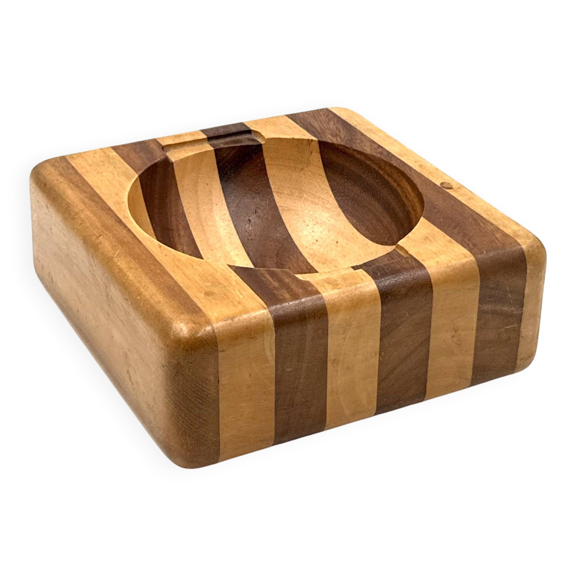 Mid-century wood ashtray / bowl, Italy ca. 1970