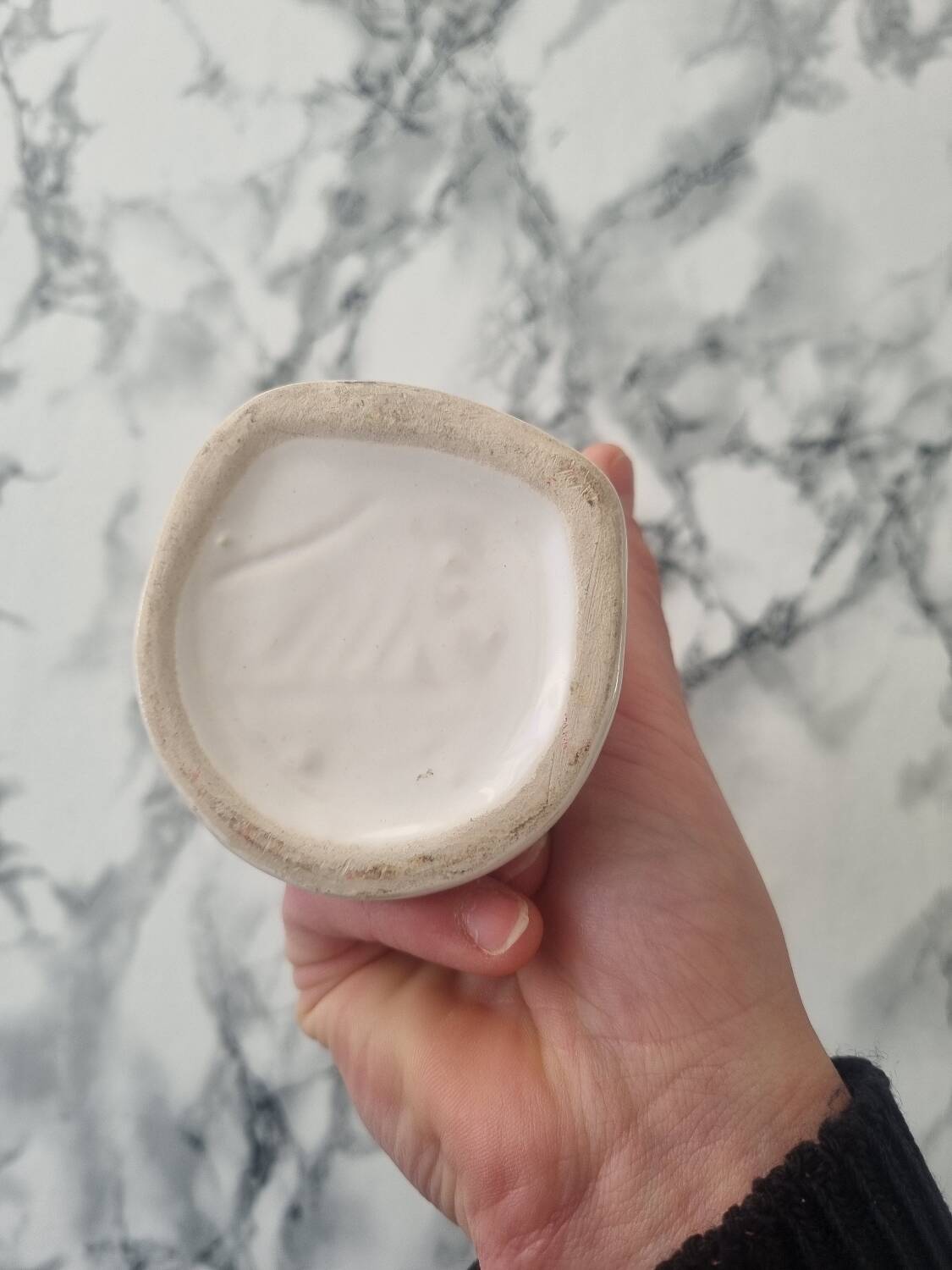 Iridescent white vintage bud vase