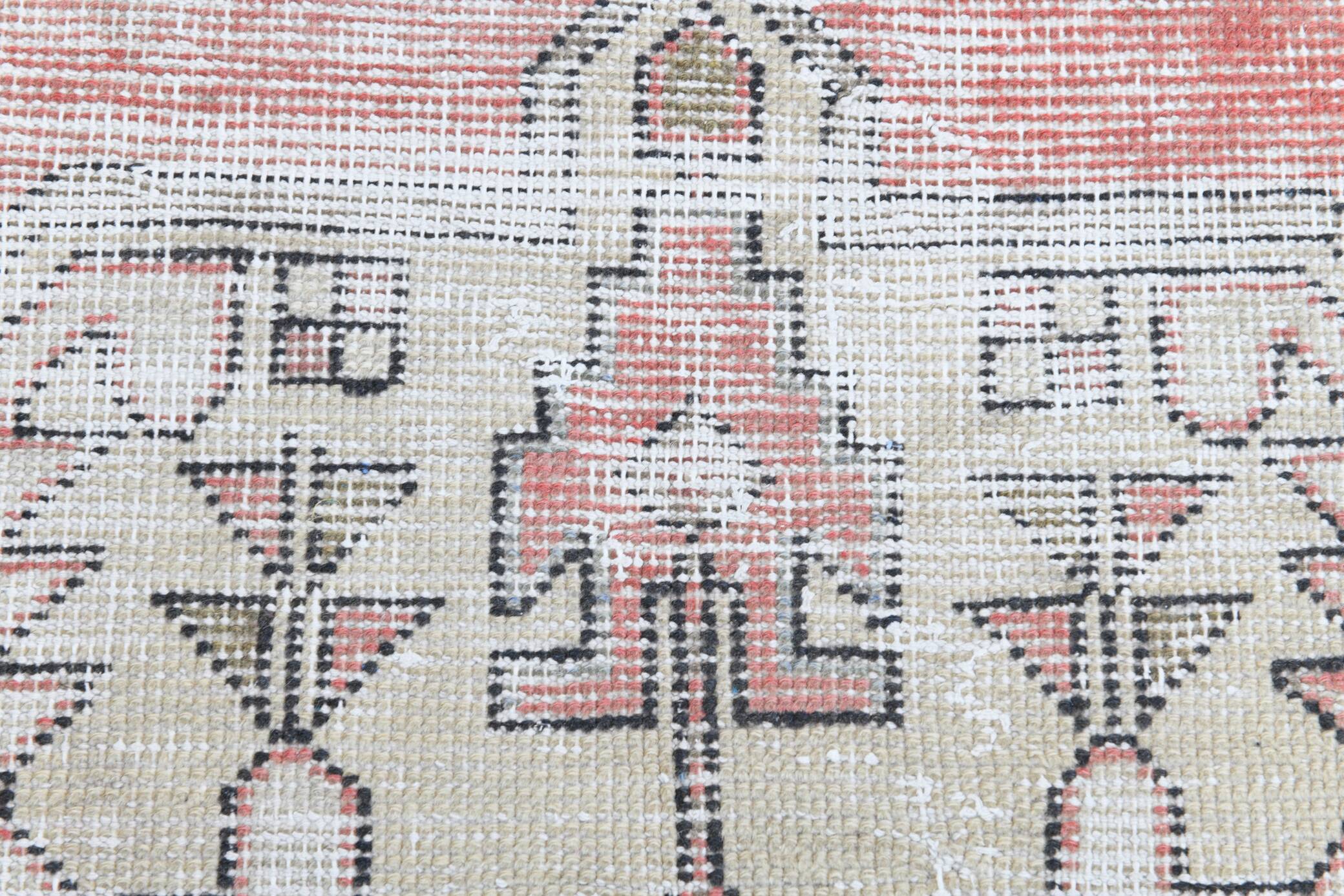 4x9 Shades Of Red & Yellow Handmade Wool Antique Turkish Rug, 129x267Cm