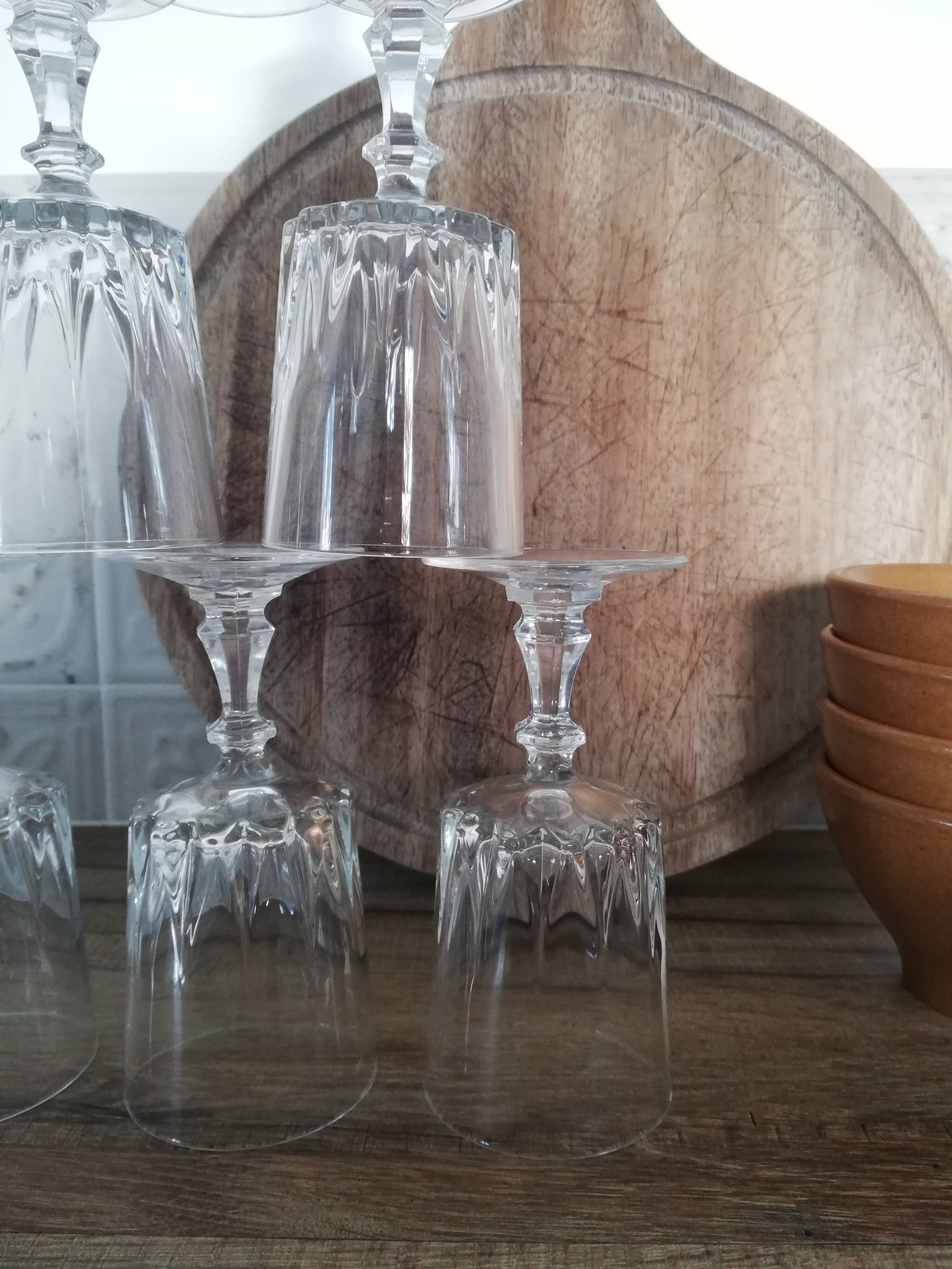 Vintage arc crystal aperitif glasses